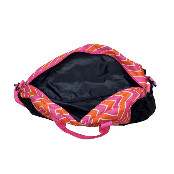 Wildkin Pink and Orange Stripe Overnight Duffle Zig Zag Pink Orange 20" x 10" - Picture 6 of 8